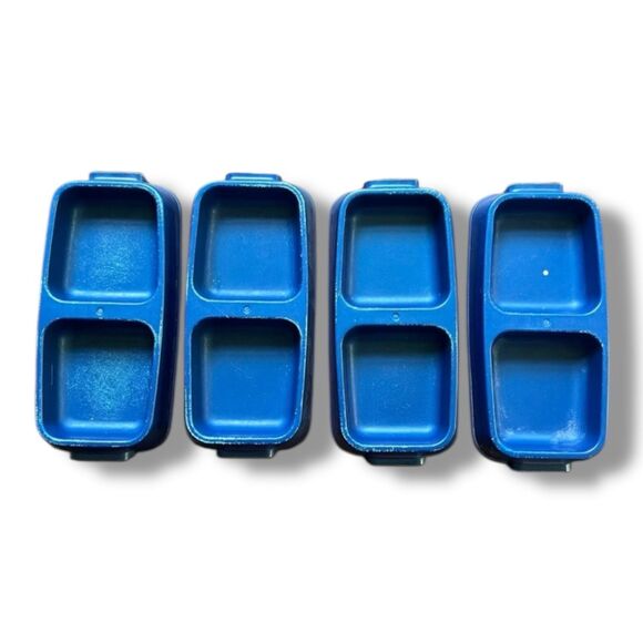 Set of 4 Double Cat Bowls - Picture 1 of 6